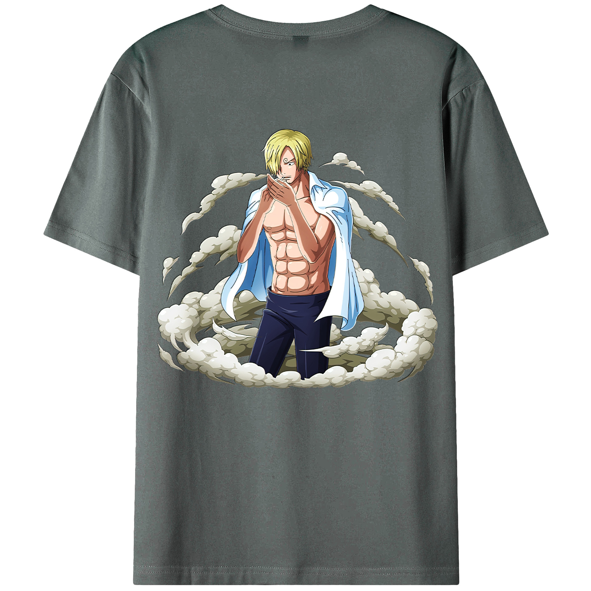 （画像用） ワンピース サンジ ONE PIECE Sanji 綿100％ メンズ半袖Tシャツ（バックプリント） 通気性